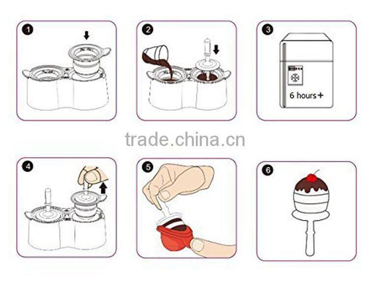 Hot selling BPA FREE Silicone Mini DIY Ice Pop Maker with low price