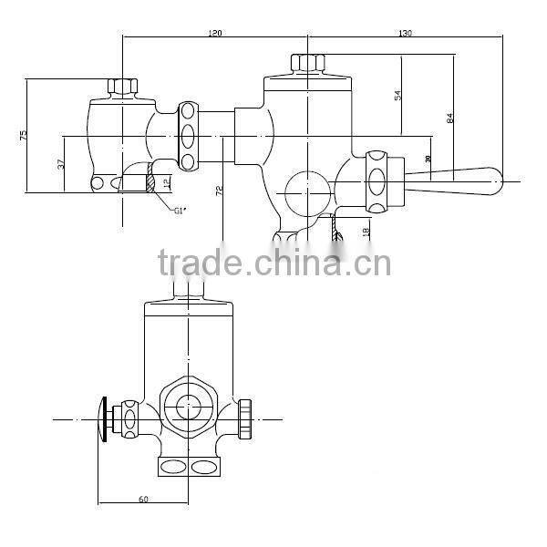 High Quality Brass Time Delay Toilet Flush Valve,Self Closing Valve,Chrome Finish