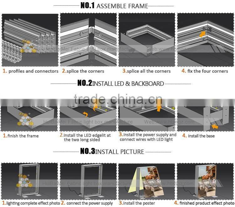 New double sided poster frame lightbox with edge light high power led