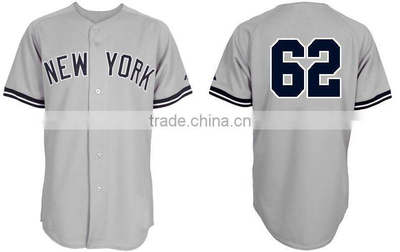 Digital printing anti-uv custom dry fit New York baseball jersey