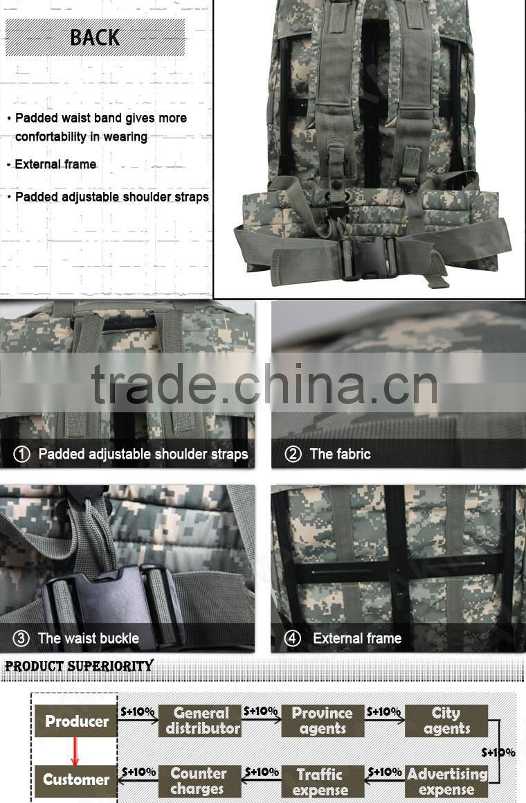 Multifunctional outdoor army backpack combat