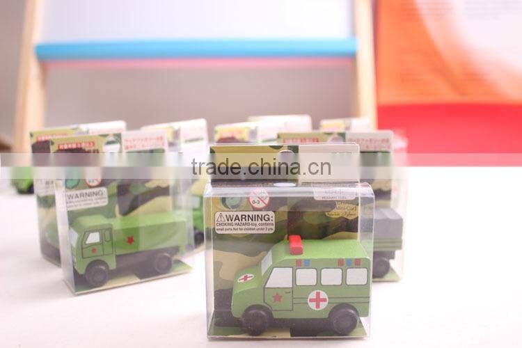 hot sale hardwood military vehicles OEM kids mini car toys military vehicles EZ5081