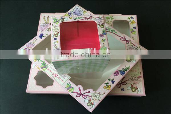 Fashion design box for cosmetics packaging paper box, paper box with pvc window