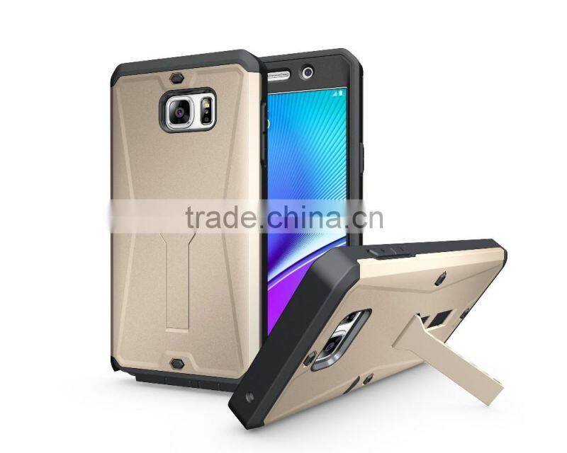 For Samsung Galaxy Note 5 Premium Armored Tank Style case Combo PC+TPU Kickstand Mobile back cover case with screen protector