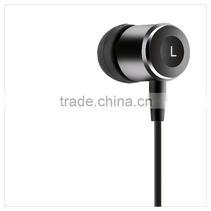 Best selling best quality metal headphone in-ear earphone with flat cable