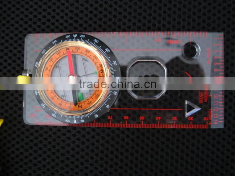 outdoor camping baseplate map compass with ruler and magnifier