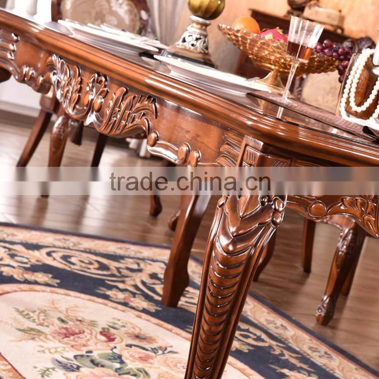 Dining room furniture classical carved solid wooden base for dining table