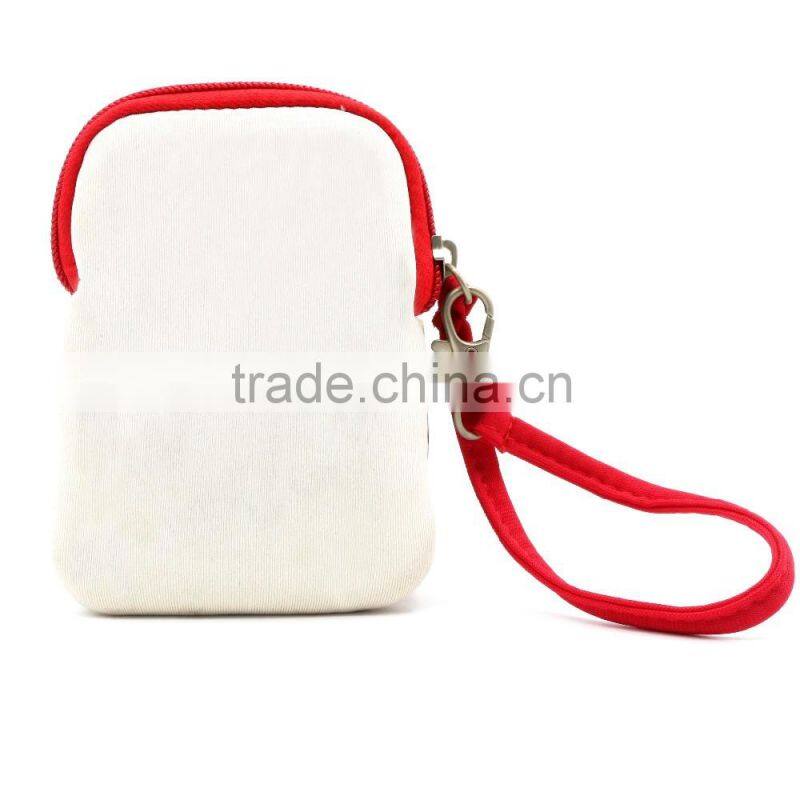 Digital camera pouch with silk screen printing, cute neoprene coin purse