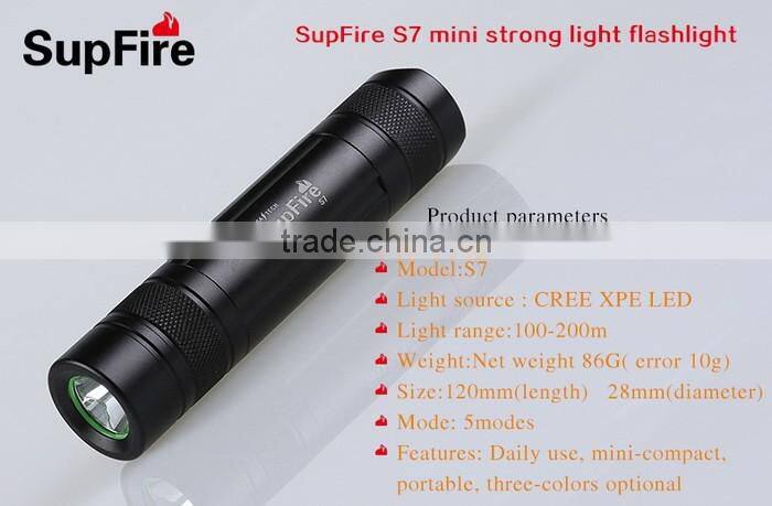 Supfire mini gift led flashlight with 3 colors