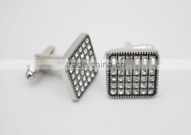 Men's jewelry Square with crystal cufflinks groom cufflinks with crystals