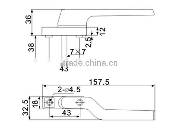 UPVC Casement Window Handle,Zinc Alloy Handle