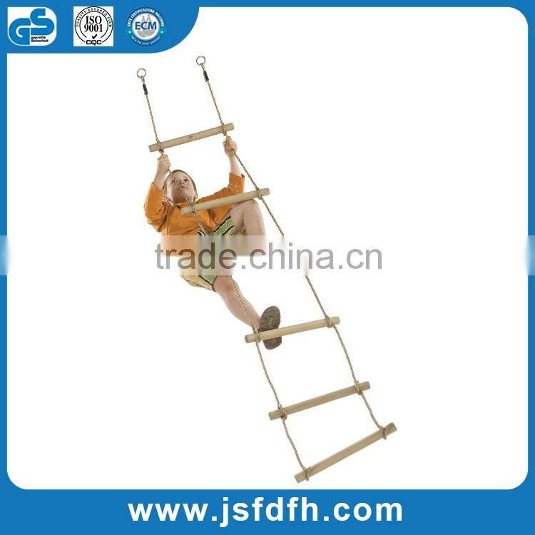 Direct Factory Outlets Outdoor Rope Climbing Ladder Safety Antifire Wooden Climb Ladder For Kids