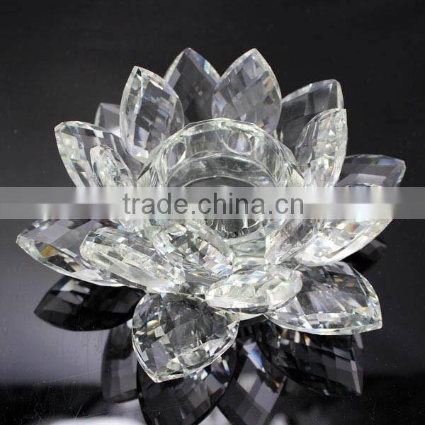 elegant crystal lotus flower candle holder wedding favors