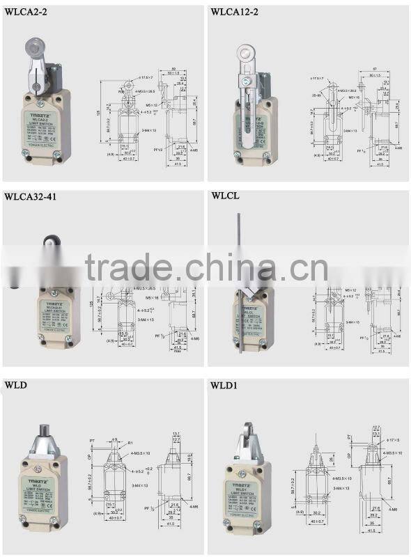 CE approved High temperature aluminium housing stainles steel coil spring limit Switch WLNJ