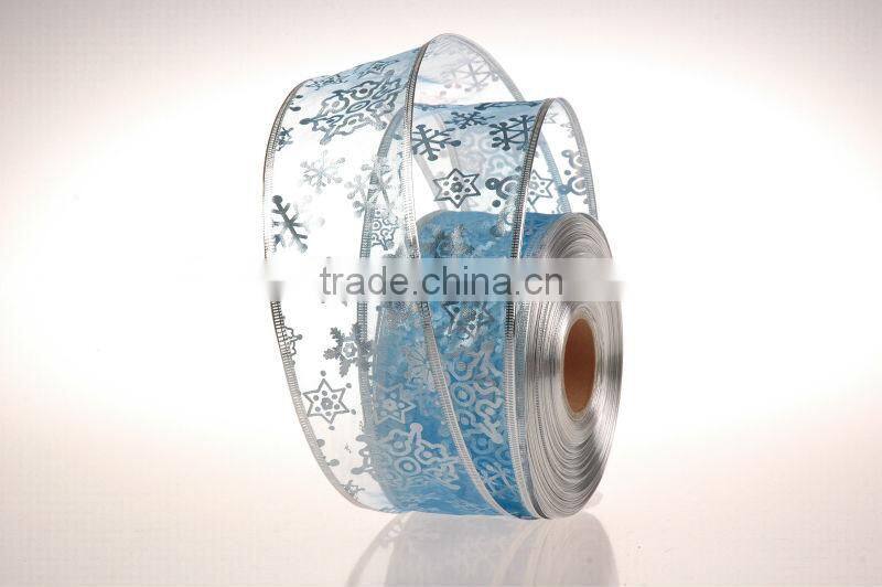 2014 New Design and Cheap Red Organza Chrismas Ribbon for Gift