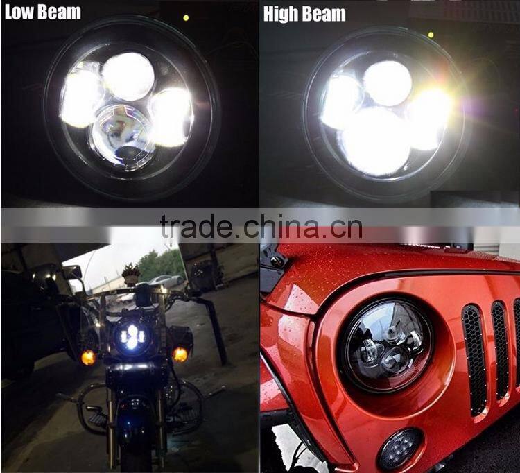 7" LED Headlight For Harley Daviddson Motorcycle Black Chrome Projector Daymaker HID LED Light Bulb JK Wrangler LED Headlamp