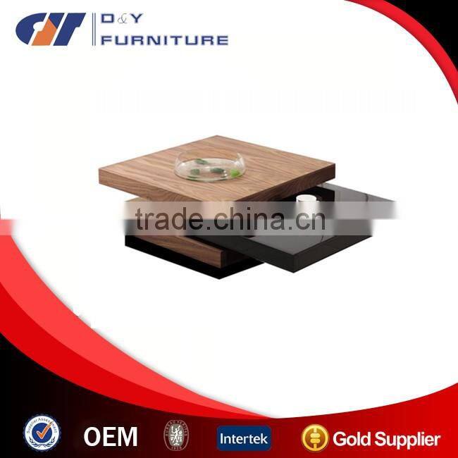 Contemporary Rotating Black Gloss Coffee Table