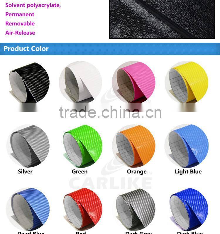 CARLIKE Air Channels Flexible White 4D Carbon Fiber Sticker Car Design