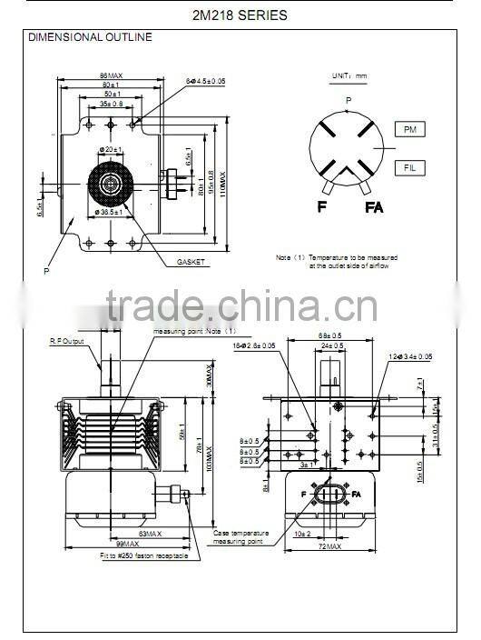 900w microwave oven parts for home use air cooling magnetron