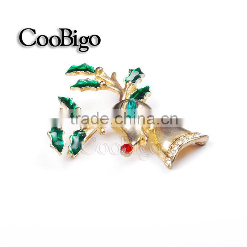 Fashion Jewelry Charming Deer Head Rhinestone Pin Brooch Wedding Invitation Christmas Party Gift Apparel Accessories