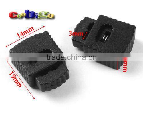Black Rectangular Rope Clamp Cord Lock Stopper For Cord Hole Size 1/8"(3mm) Sportwear Paracord #FLS099