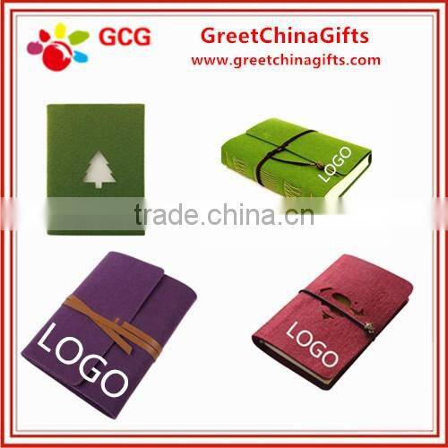 Custom logo school notebook with felt cover