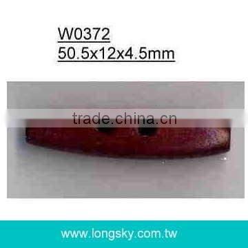 (#W0372) 50mm long dark brown wood made toggle button
