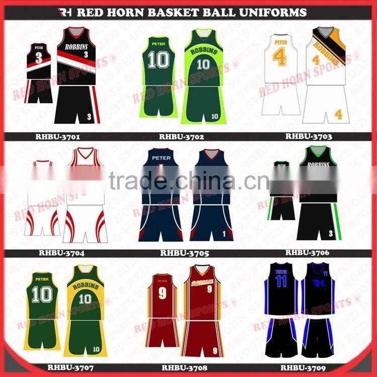 Red Horn Basketball Anti-Bacterial Uniform, Custom Designs and Logos are Accepted