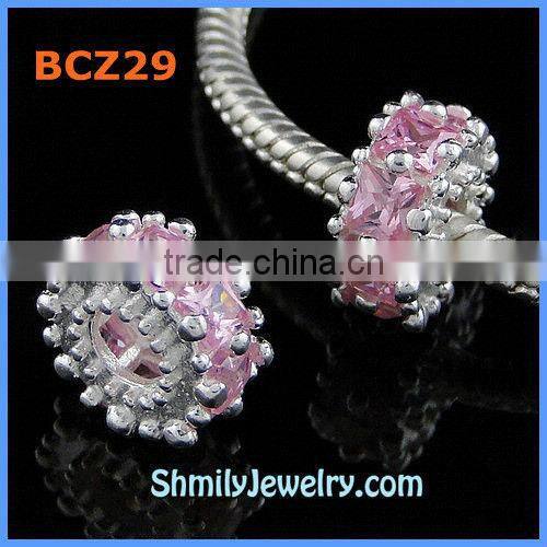 Wholesale 925 Sterling Silver Crystal Spacer Beads BCZ27A