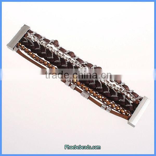 Wholesale Ready Stock Punk Style Braided Multilayer Leather Festival Bracelet FHB-005A