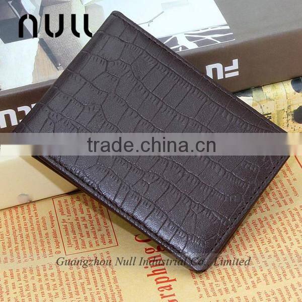 practical male style brown crocodile embossed genuine leather low price purses