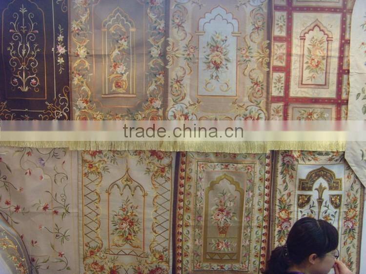 100% polyester pink imitate handmade muslim prayer rug