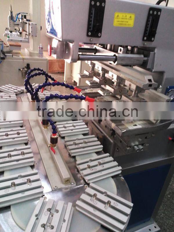 semi-automatic pneumatic 4-Color Conveyor Belt pen pad printing machine with open ink tray