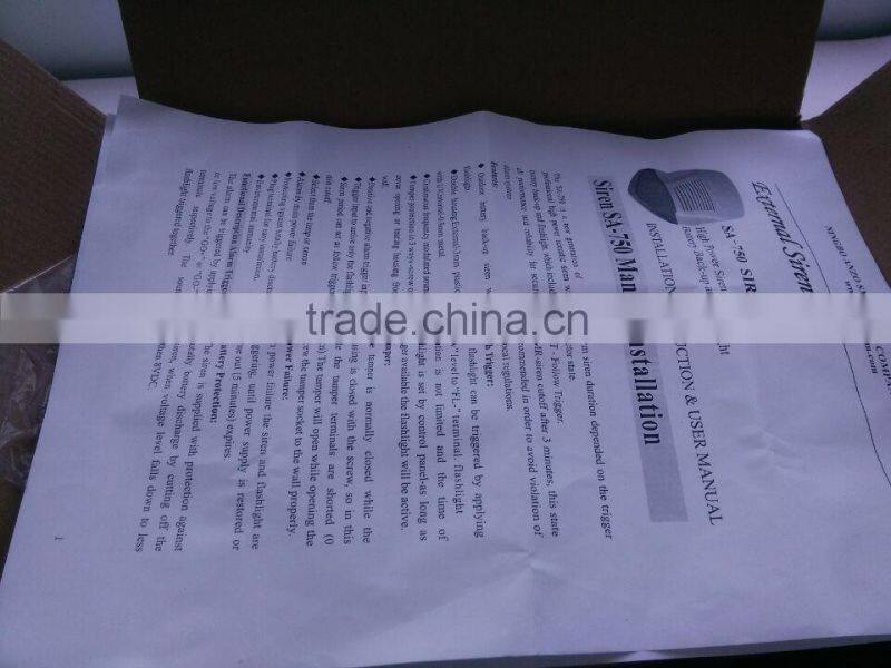 CE Approved Burglar alarm door alarm siren strobe siren piezo alarm strobe siren 12V SL-750