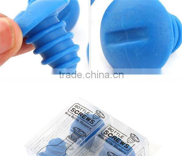100%Food grade silicone wine bottle man corscrew stopper for winne