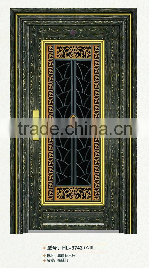 Stainless steel security front door/entry door seam door