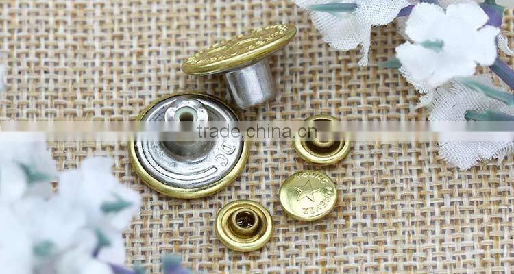 17mm fashion metal custom jean blue button for jacket