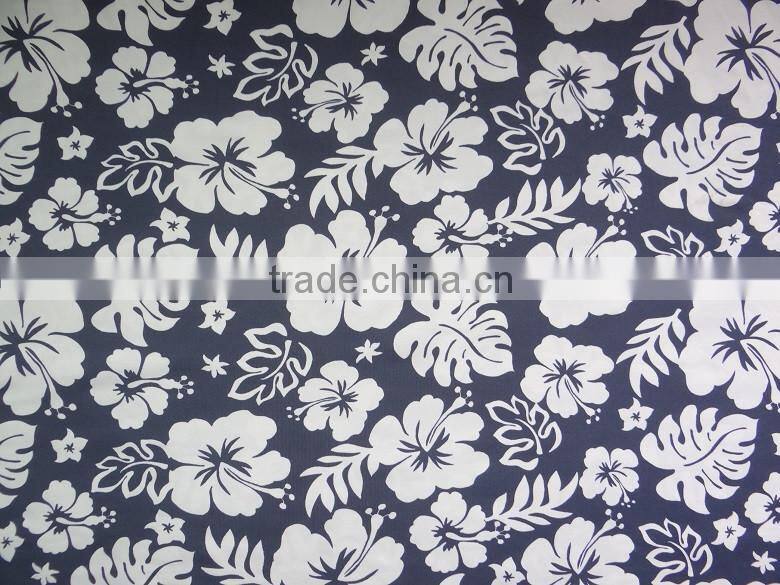 blue fabric with white flower for swimwear fabric stock