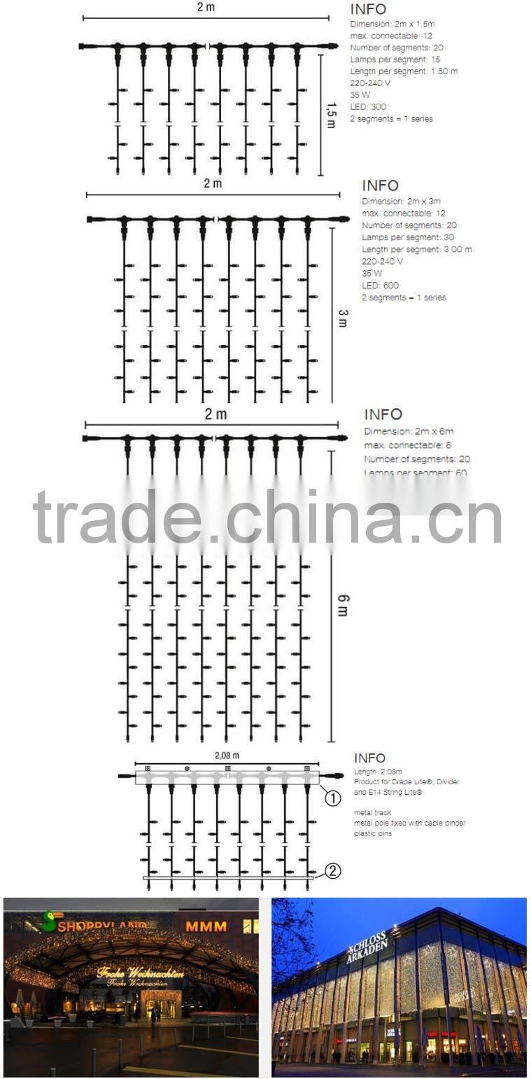 Waterproof Christmas Holiday Wedding led curtain star lights