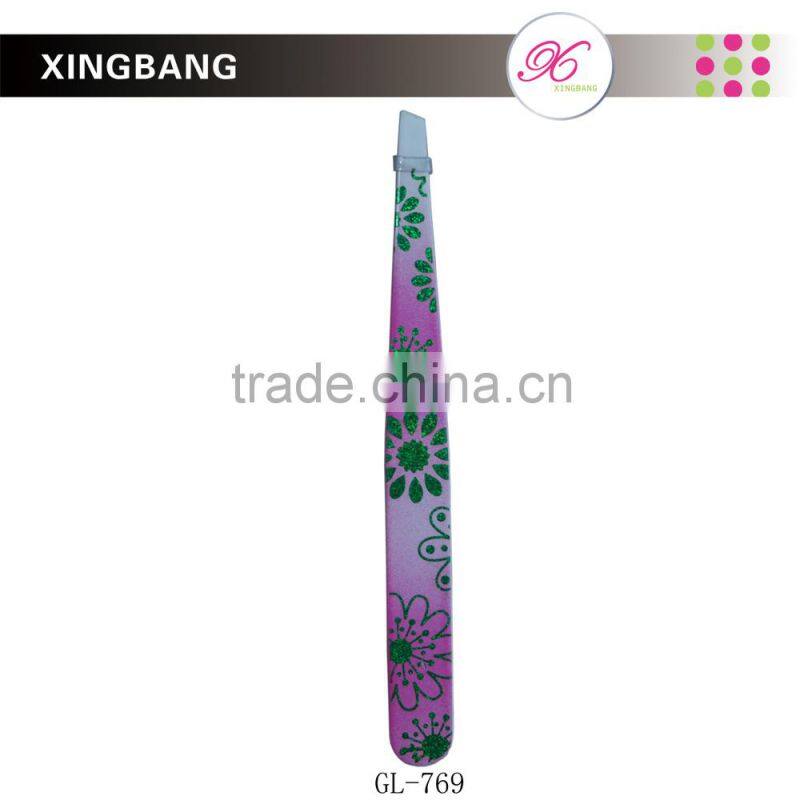 promotional spray painting tweezer, personal care tools with gilding design