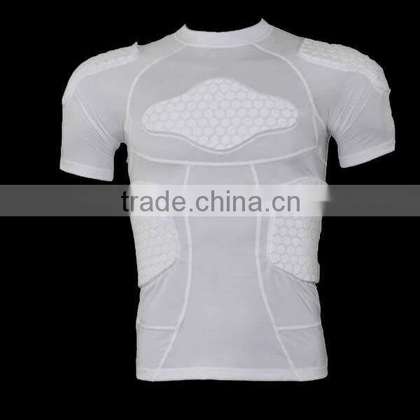 Compression padded protection Top,Short sleeves compression padded wear, Sublimation printing anti-collision wear