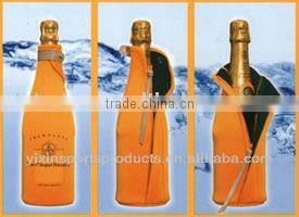 neoprene beer cooler with zipper, bottle holders,