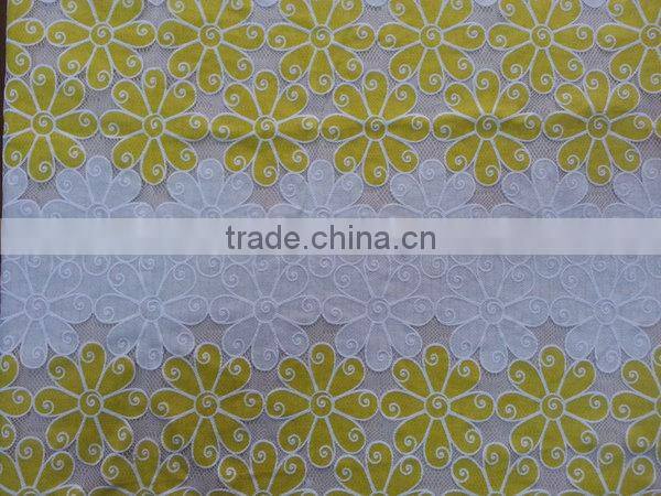 YH005# Lace Fabric for Wedding Dress /Burning Flower Lace Fabric /TC Material Lace Fabric