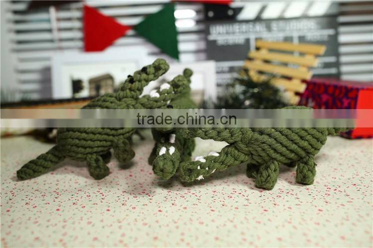 Crocodile shape rope pet dog toy