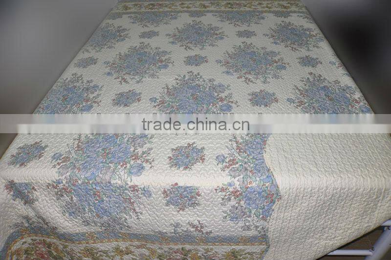 2015 high quality fake patchwork microfiber quilt set bedding set