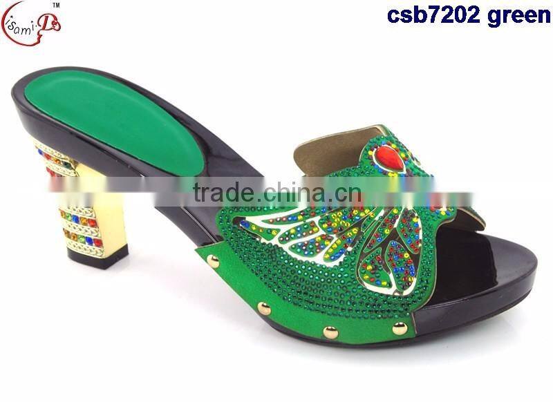 csb7202 butterfly pattern shining material women shoes for party evening Italy shoes matching purse fashion single shoes