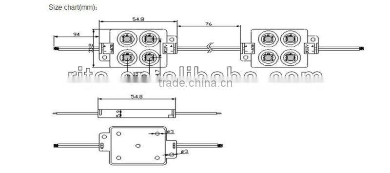 COOL WHITE 5050 SMD injection type LED module,4pcs 5050 led,DC12V input