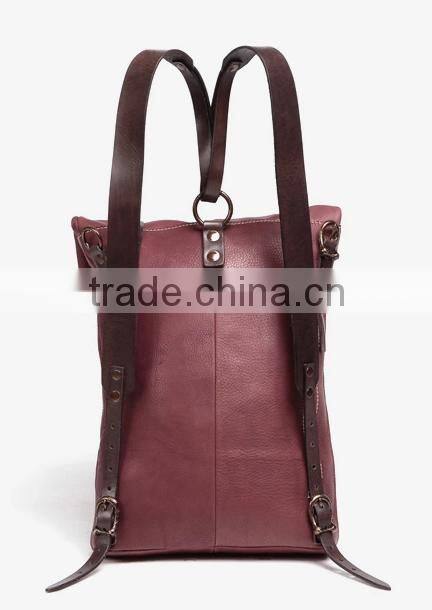 High quality women knapsack leather document backpack bag