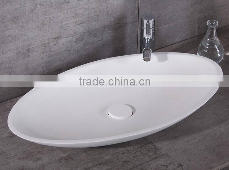 Solid Surface freestanding wash hand basin with tap , Stone Resin Wash Basin, wall hung wash basin