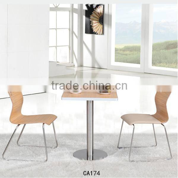 2 person stainless steel dining table and chair sets canteen table CA98